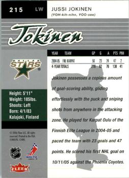2005-06 Ultra #215 Jussi Jokinen Back