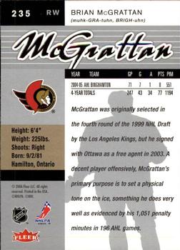 2005-06 Ultra #235 Brian McGrattan Back
