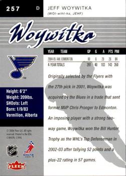 2005-06 Ultra #257 Jeff Woywitka Back