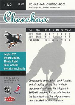 2005-06 Ultra #162 Jonathan Cheechoo Back