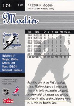 2005-06 Ultra #176 Fredrik Modin Back