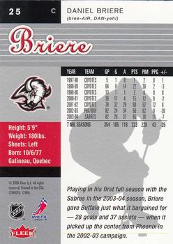 2005-06 Ultra #25 Daniel Briere Back