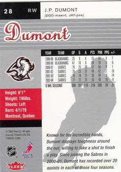 2005-06 Ultra #28 J.P. Dumont Back