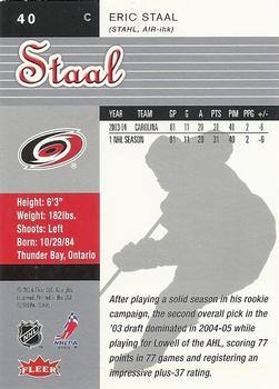 2005-06 Ultra #40 Eric Staal Back