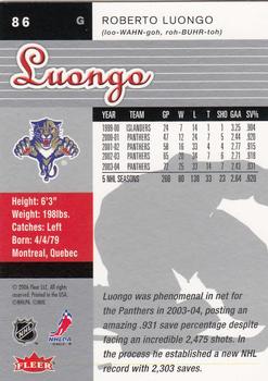 2005-06 Ultra #86 Roberto Luongo Back