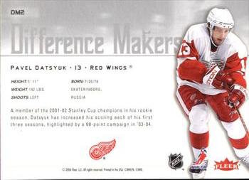 2005-06 Ultra - Difference Makers #DM2 Pavel Datsyuk Back