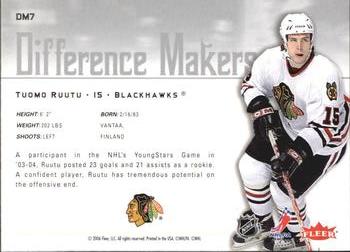 2005-06 Ultra - Difference Makers #DM7 Tuomo Ruutu Back