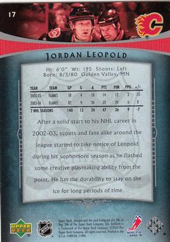 2005-06 Upper Deck Artifacts #17 Jordan Leopold Back