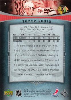 2005-06 Upper Deck Artifacts #21 Tuomo Ruutu Back