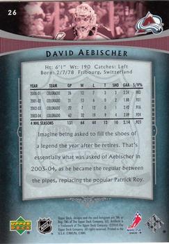 2005-06 Upper Deck Artifacts #26 David Aebischer Back