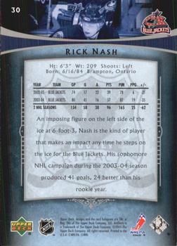 2005-06 Upper Deck Artifacts #30 Rick Nash Back