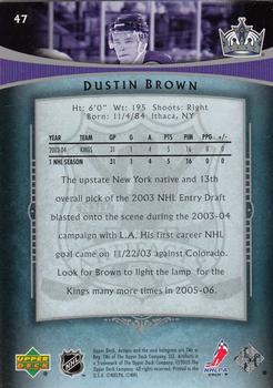 2005-06 Upper Deck Artifacts #47 Dustin Brown Back
