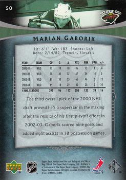 2005-06 Upper Deck Artifacts #50 Marian Gaborik Back