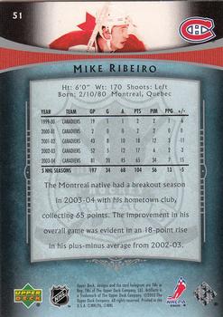 2005-06 Upper Deck Artifacts #51 Mike Ribeiro Back