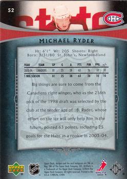2005-06 Upper Deck Artifacts #52 Michael Ryder Back