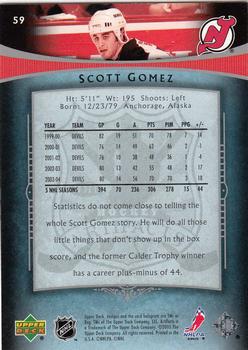 2005-06 Upper Deck Artifacts #59 Scott Gomez Back