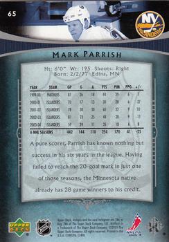 2005-06 Upper Deck Artifacts #65 Mark Parrish Back