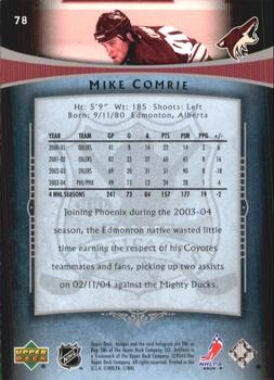 2005-06 Upper Deck Artifacts #78 Mike Comrie Back