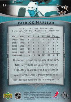 2005-06 Upper Deck Artifacts #84 Patrick Marleau Back