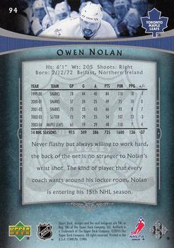 2005-06 Upper Deck Artifacts #94 Owen Nolan Back