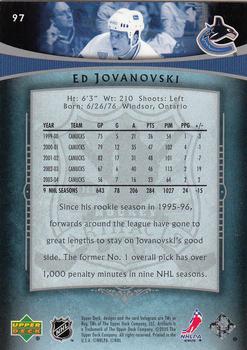 2005-06 Upper Deck Artifacts #97 Ed Jovanovski Back
