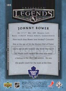 2005-06 Upper Deck Artifacts #105 Johnny Bower Back