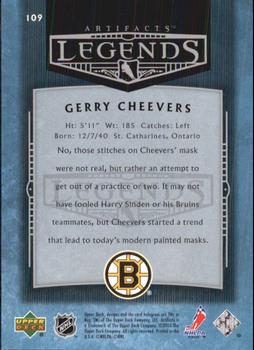 2005-06 Upper Deck Artifacts #109 Gerry Cheevers Back