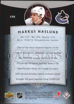 2005-06 Upper Deck Artifacts #198 Markus Naslund Back