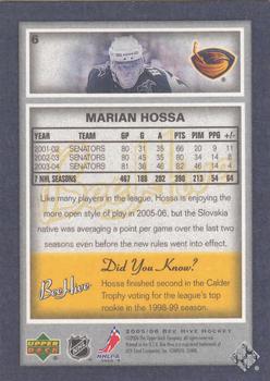 2005-06 Upper Deck Beehive #6 Marian Hossa Back