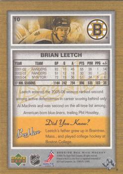 2005-06 Upper Deck Beehive #10 Brian Leetch Back