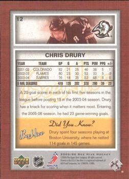 2005-06 Upper Deck Beehive #12 Chris Drury Back