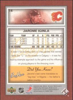2005-06 Upper Deck Beehive #14 Jarome Iginla Back