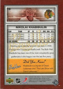 2005-06 Upper Deck Beehive #19 Nikolai Khabibulin Back