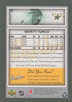 2005-06 Upper Deck Beehive #30 Marty Turco Back