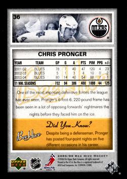 2005-06 Upper Deck Beehive #36 Chris Pronger Back