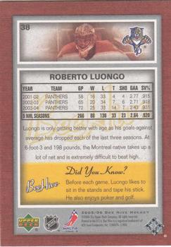 2005-06 Upper Deck Beehive #38 Roberto Luongo Back