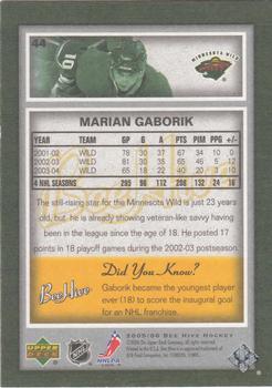 2005-06 Upper Deck Beehive #44 Marian Gaborik Back