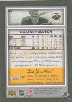2005-06 Upper Deck Beehive #45 Dwayne Roloson Back