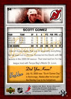 2005-06 Upper Deck Beehive #54 Scott Gomez Back