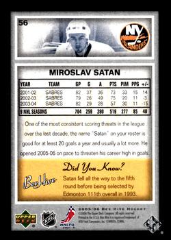2005-06 Upper Deck Beehive #56 Miroslav Satan Back