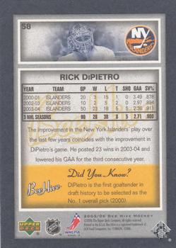 2005-06 Upper Deck Beehive #58 Rick DiPietro Back