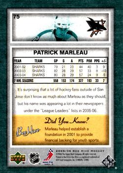 2005-06 Upper Deck Beehive #75 Patrick Marleau Back