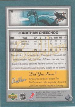 2005-06 Upper Deck Beehive #76 Jonathan Cheechoo Back