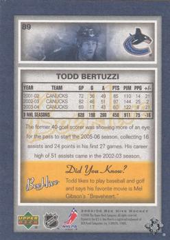 2005-06 Upper Deck Beehive #89 Todd Bertuzzi Back