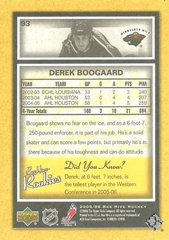 2005-06 Upper Deck Beehive #93 Derek Boogaard Back