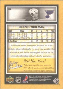 2005-06 Upper Deck Beehive #96 Dennis Wideman Back