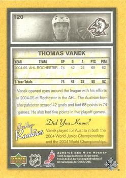 2005-06 Upper Deck Beehive #120 Thomas Vanek Back