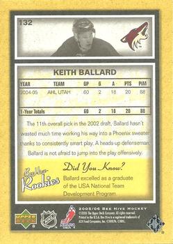 2005-06 Upper Deck Beehive #132 Keith Ballard Back