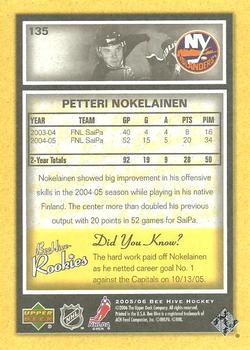 2005-06 Upper Deck Beehive #135 Petteri Nokelainen Back