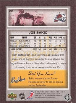 2005-06 Upper Deck Beehive #22 Joe Sakic Back